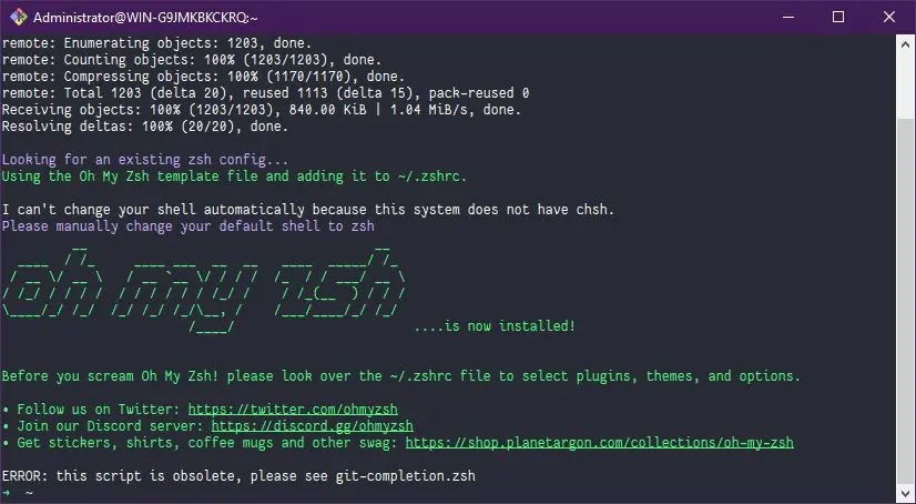Install oh-my-zsh