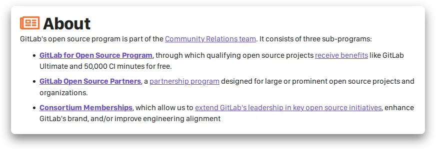 GitLab for Open Source Program