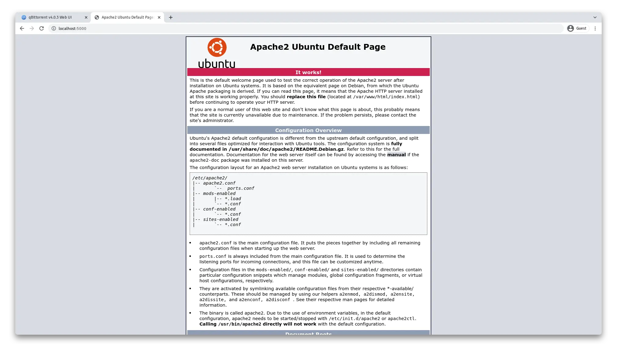 Buka Halaman Apache2 Webserver